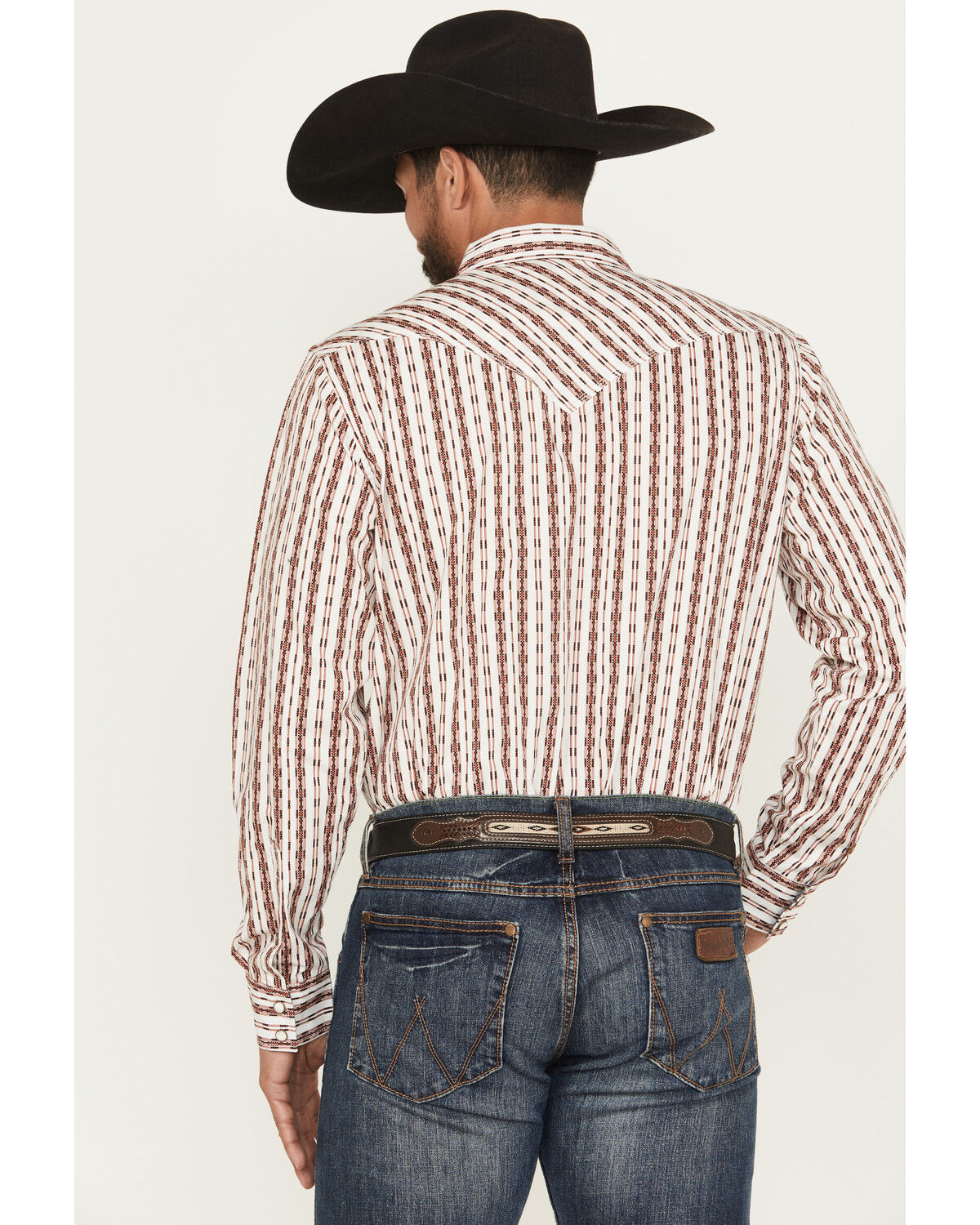 Moonshine Spirit Men's Racer Striped Print Long Sleeve Snap Western Shirt