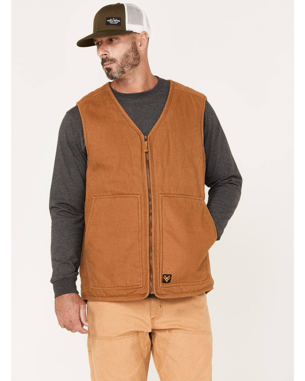 Hawx Men's Weathered Canvas Sherpa Lined Vest - Tall