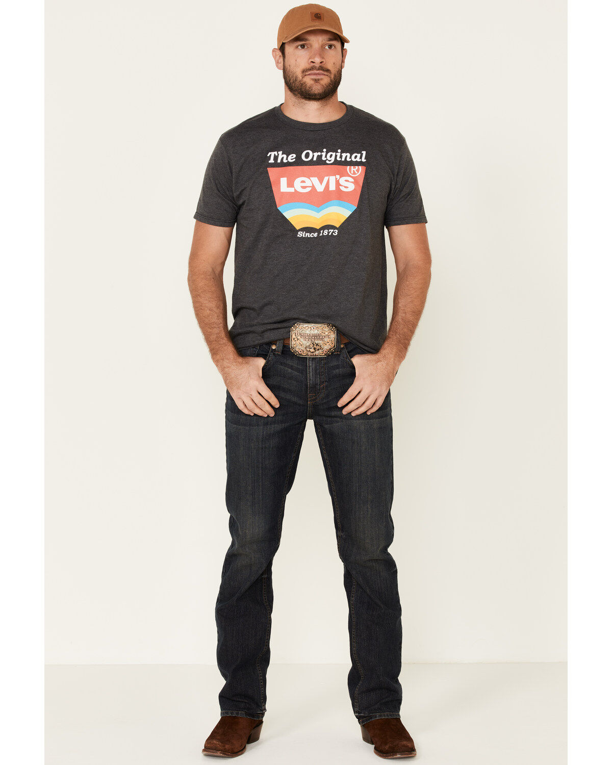 Levi's Men's Charcoal Heather Original Logo Graphic T-Shirt