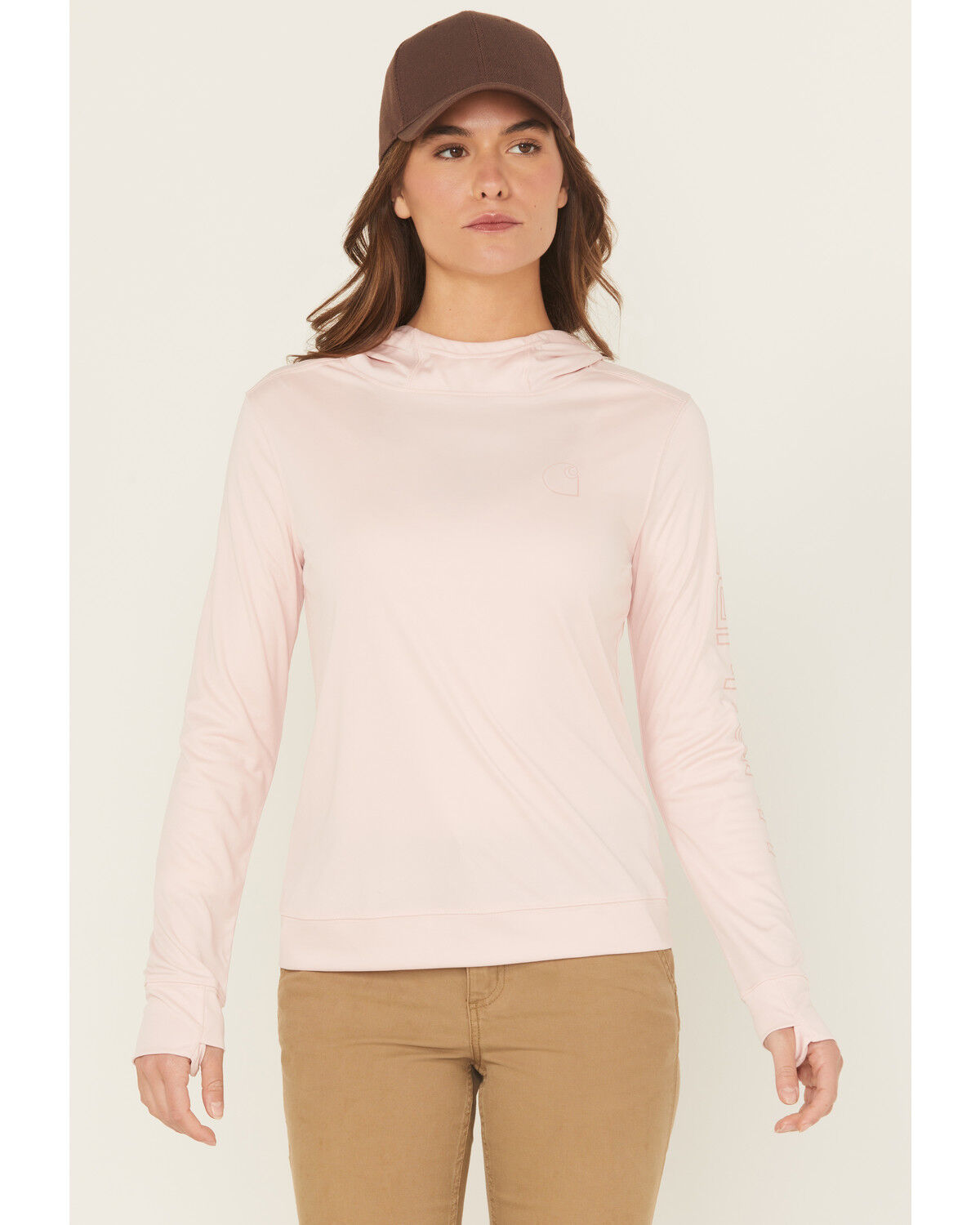 Carhartt Women's Force Sun Defender® Relaxed Fit Lightweight Long Sleeve Hooded Graphic Work Shirt