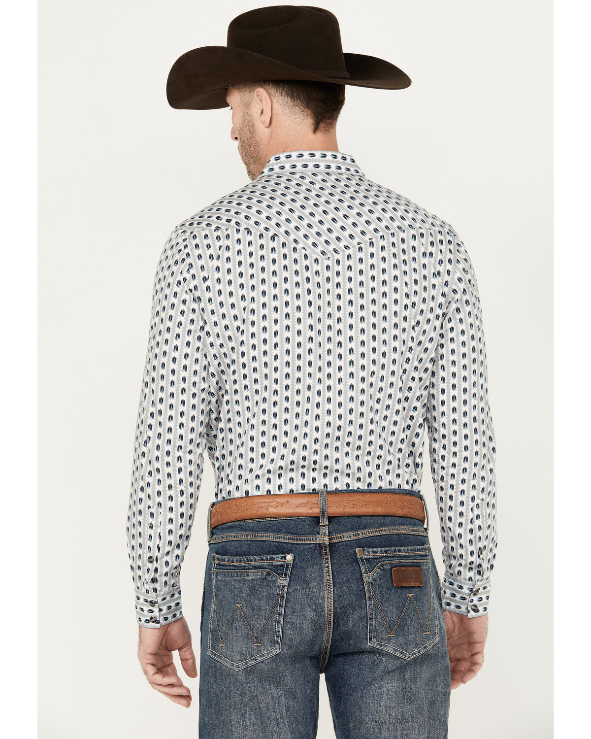 Cody James Men's Marietas Geo Striped Long Sleeve Western Snap Shirt