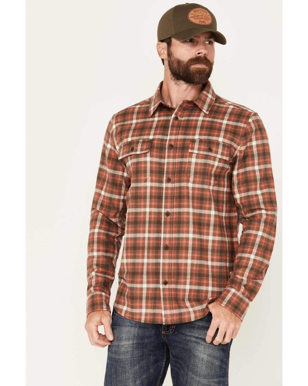 Brothers and Sons Men's Bosque Everyday Plaid Print Long Sleeve Button Down Flannel Shirt