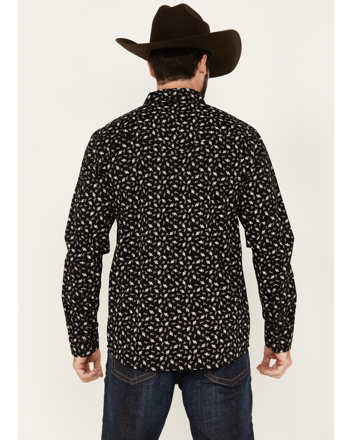 Moonshine Spirit Men's Good Vibes Floral Long Sleeve Snap Western Shirt