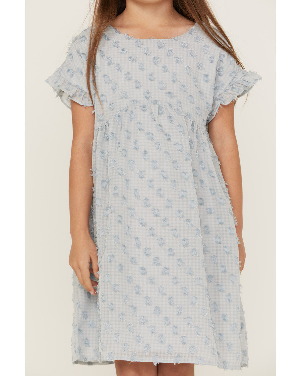 Hayden Girls' Ruffle Sleeve Swiss Dot Tunic Mini Dress