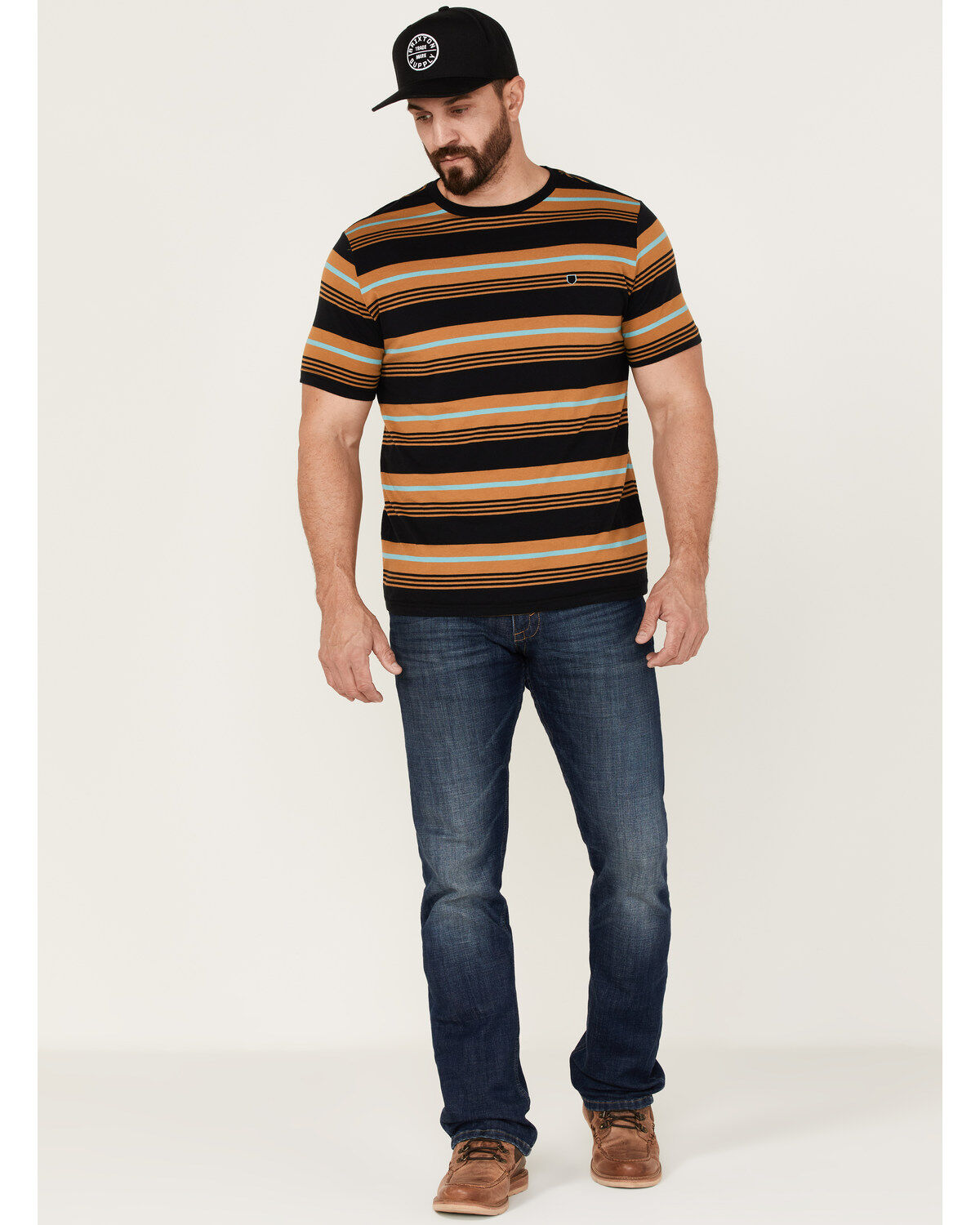 Brixton Men's Hilt Shield Striped Knit T-Shirt