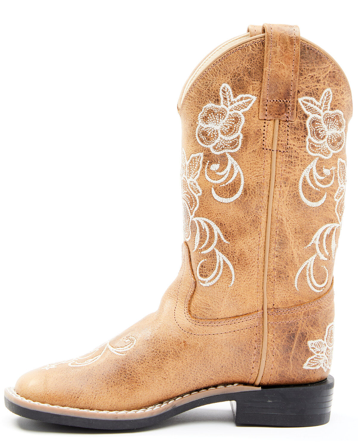 Shyanne Girls' Little Lasy Floral Embroidered Western Boots - Broad Square Toe
