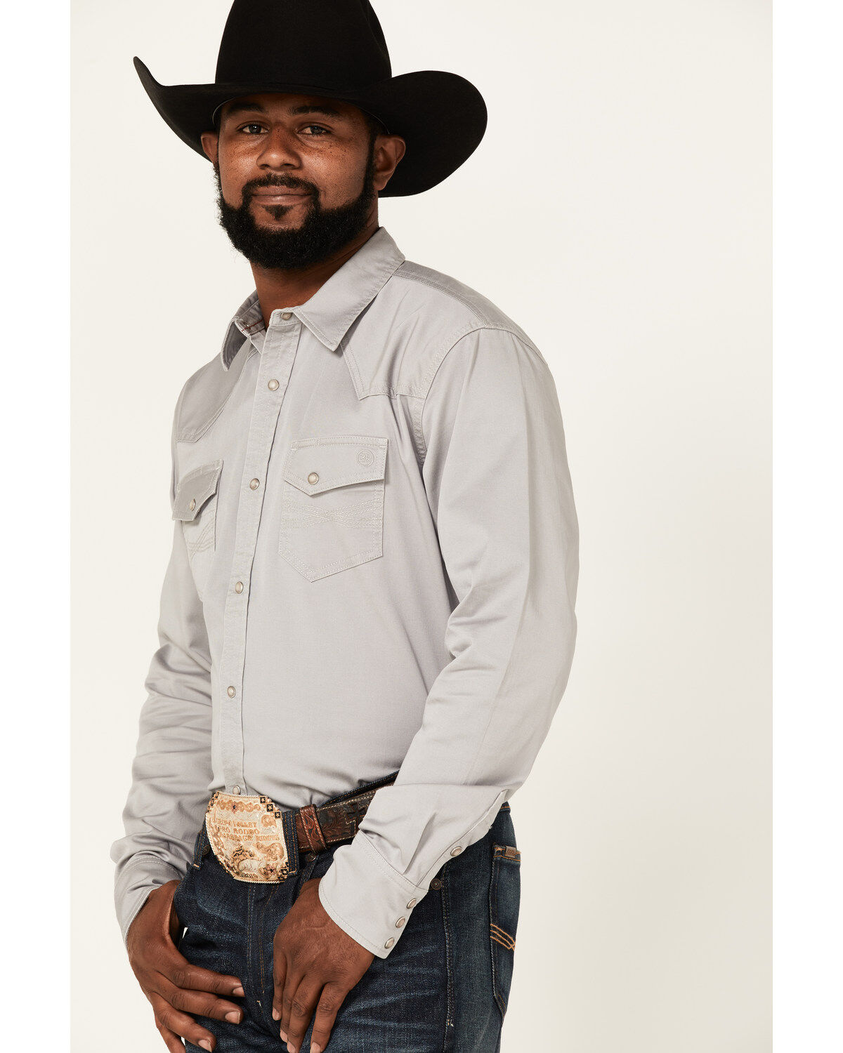 Blue Ranchwear Men's Twill Long Sleeve Snap Western Workshirt