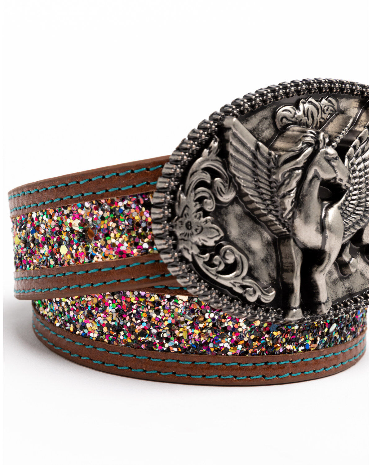 Shyanne Girls' Unicorn Magic Glitter Western Buckle Belt