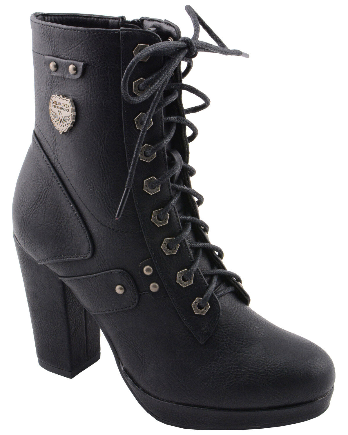 Milwaukee Leather Women's Lace Toe Toe Platform Boots - Round Toe