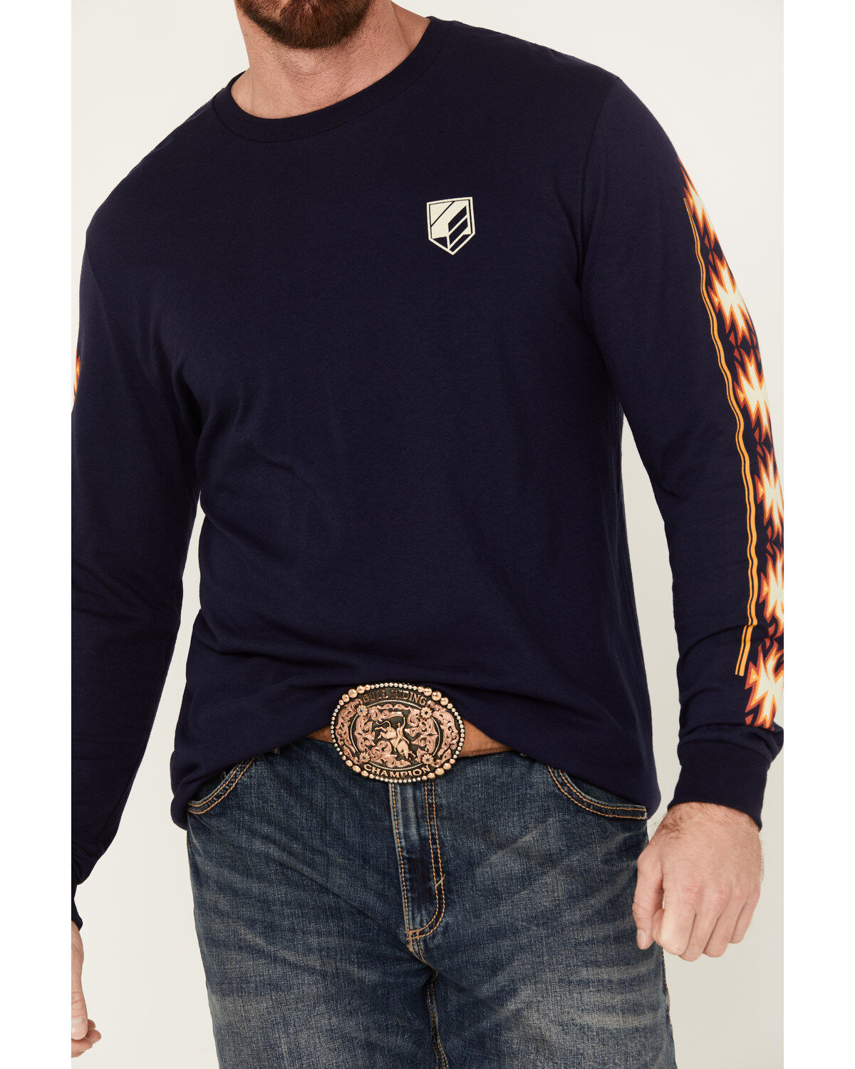 RANK 45&reg; Men's Southwestern Print Long Sleeve Graphic T-Shirt