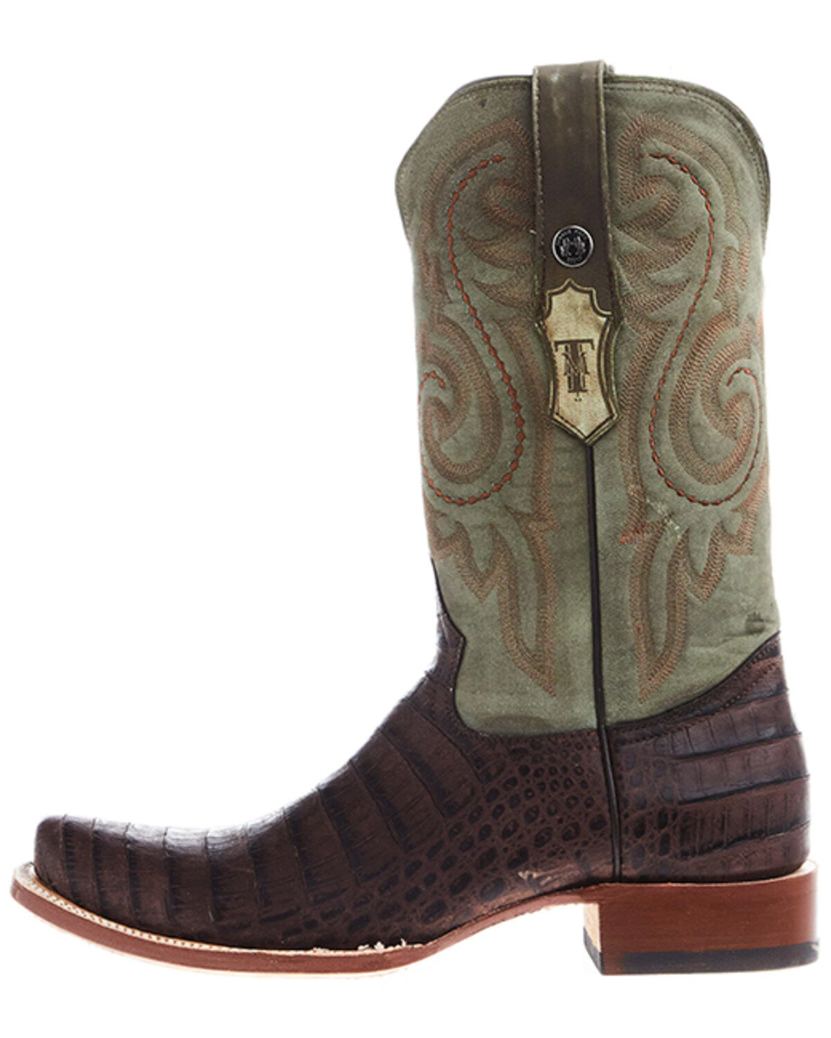 Tanner Mark Men's Caiman Belly Print Western Boots - Square Toe