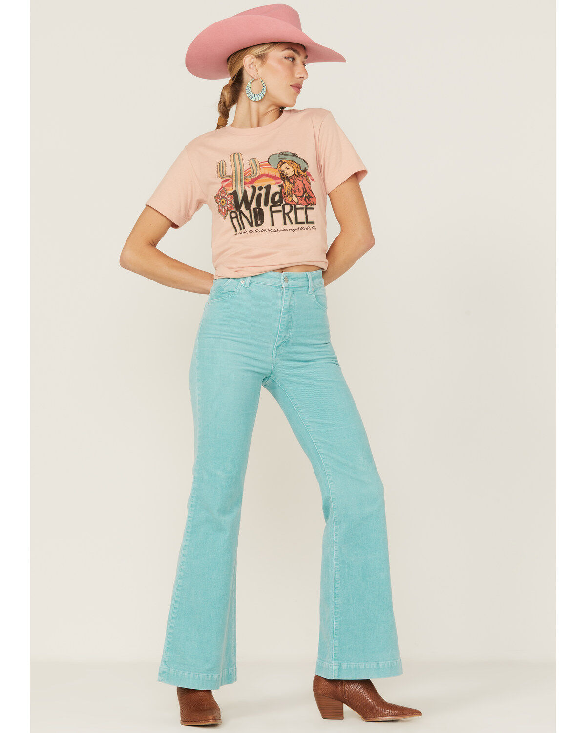 Bohemian Cowgirl Women's Wild & Free Doll Nashville Graphic Tee