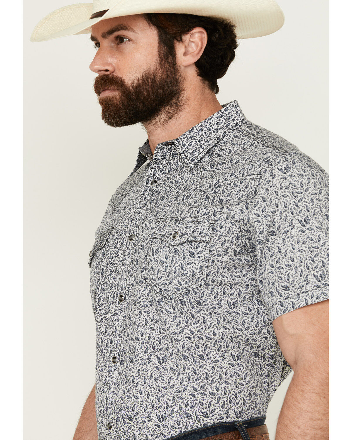 Cody James Men's Graffiti Floral Print Short Sleeve Snap Western Shirt