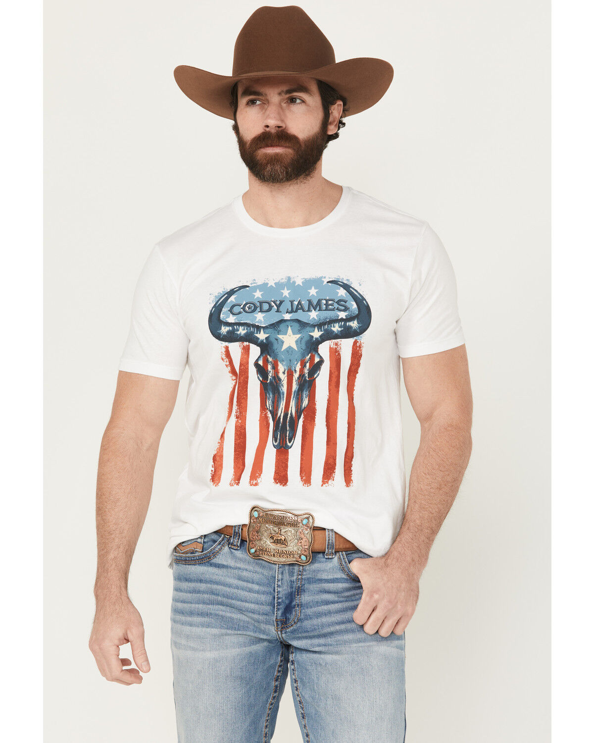 Cody James Men's Heritage Steer Skull Short Sleeve Graphic T-Shirt