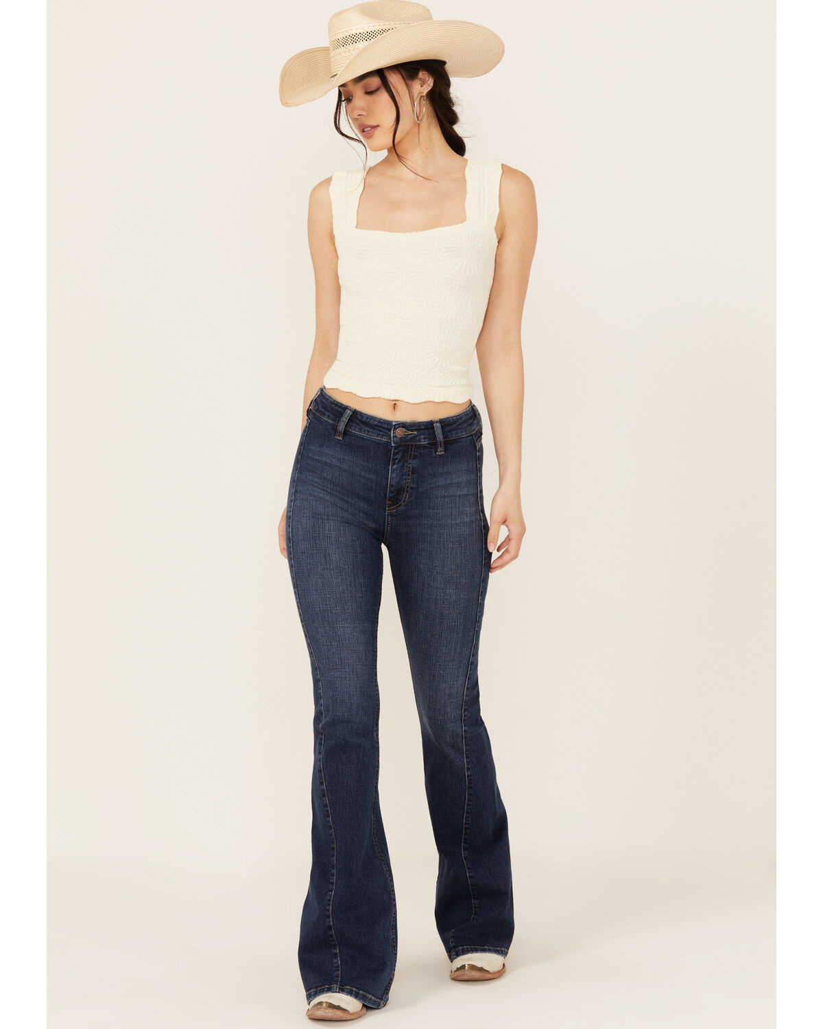 Shyanne Women's Dark Wash Delaney Flare Stretch Denim Jeans