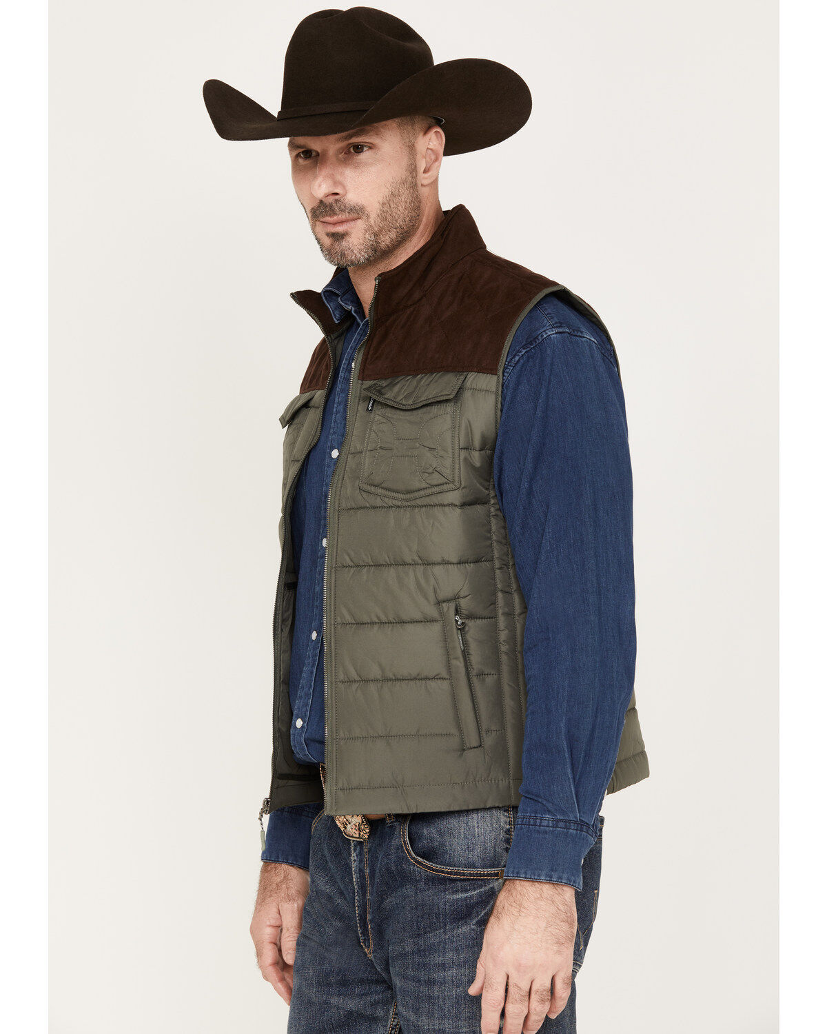 Hooey Men's Color Block Packable Vest