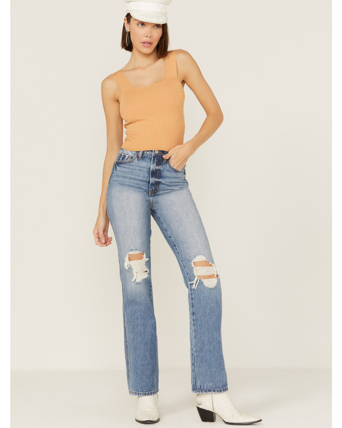 Shyanne Women's Ribbed Knit Sweater Tank Top