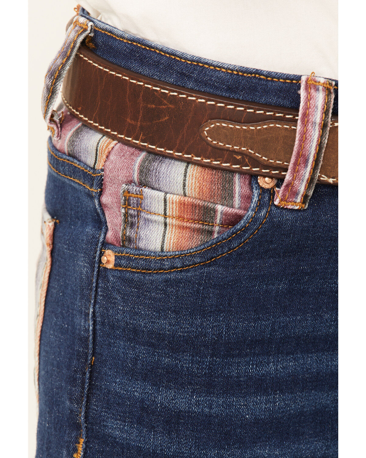 Ranch Dress'n Girls' Serape Pocket Stretch Regular Bootcut Jeans