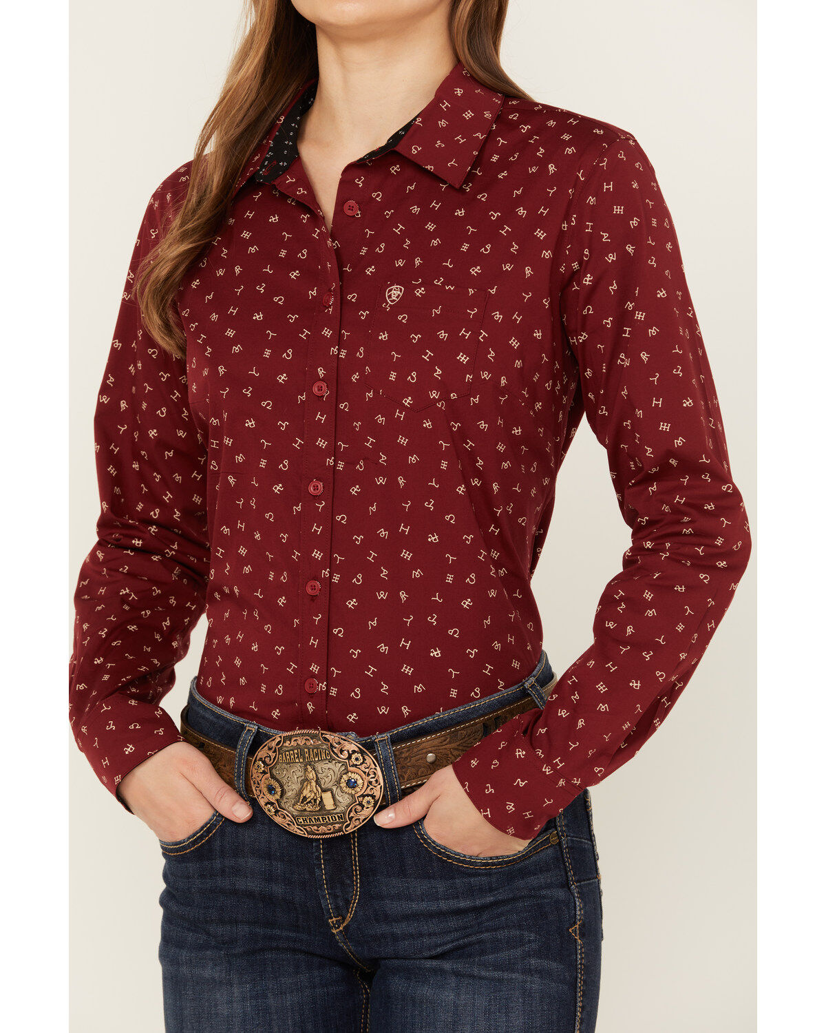 Ariat Women's Conversation Print Long Sleeve Button-Down Western Shirt