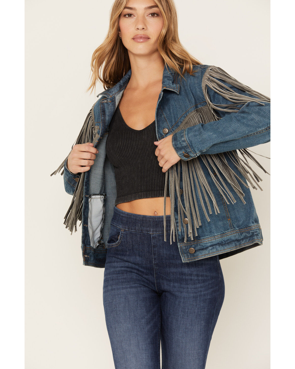 STS Ranchwear Women's Gretchen Fringe Denim Jacket