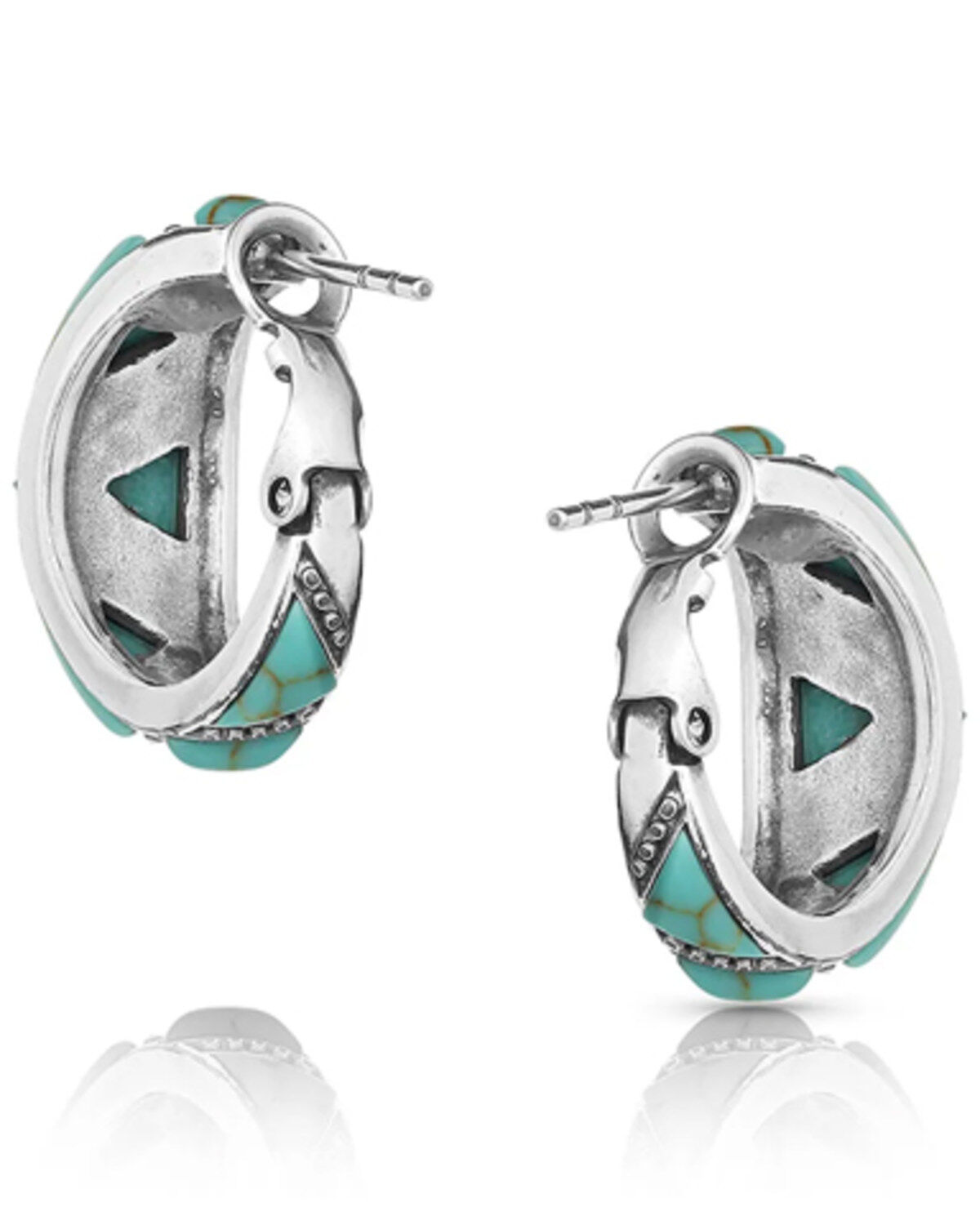 Montana Silversmiths Women's Turquoise Wedge Hoop Earrings
