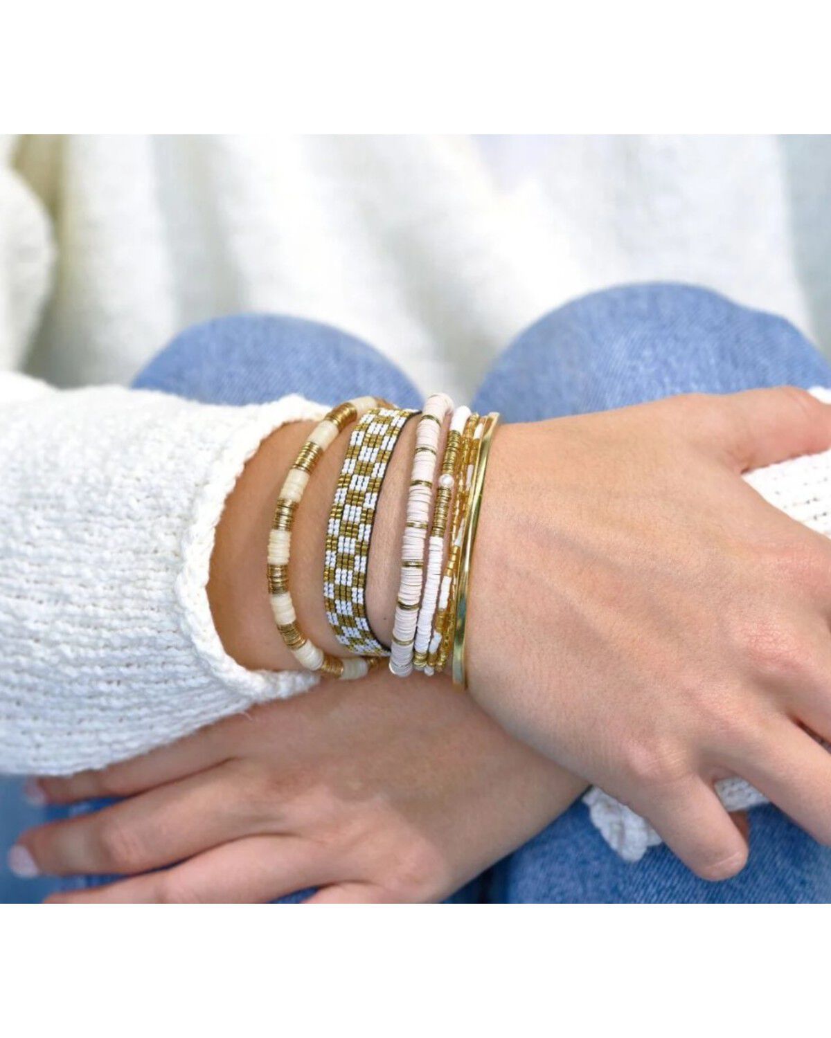 Ink + Alloy Women's Gold Digger Bracelet Stack - 7 Piece