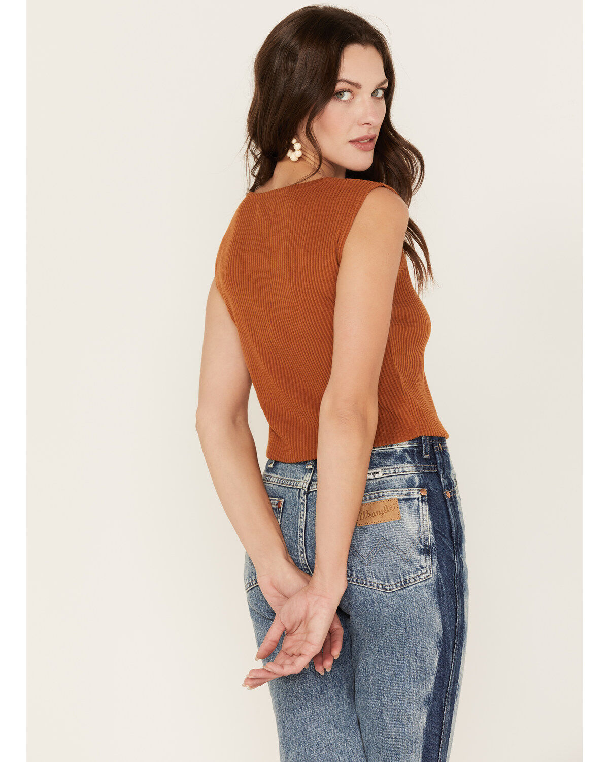 Cleo + Wolf Women's Ribbed V-Neck Tank