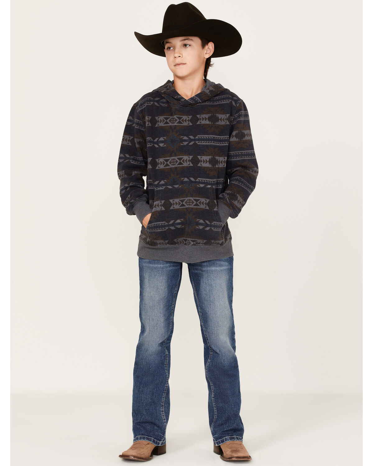 Ariat Boys' Southwestern Print Hooded Sweatshirt