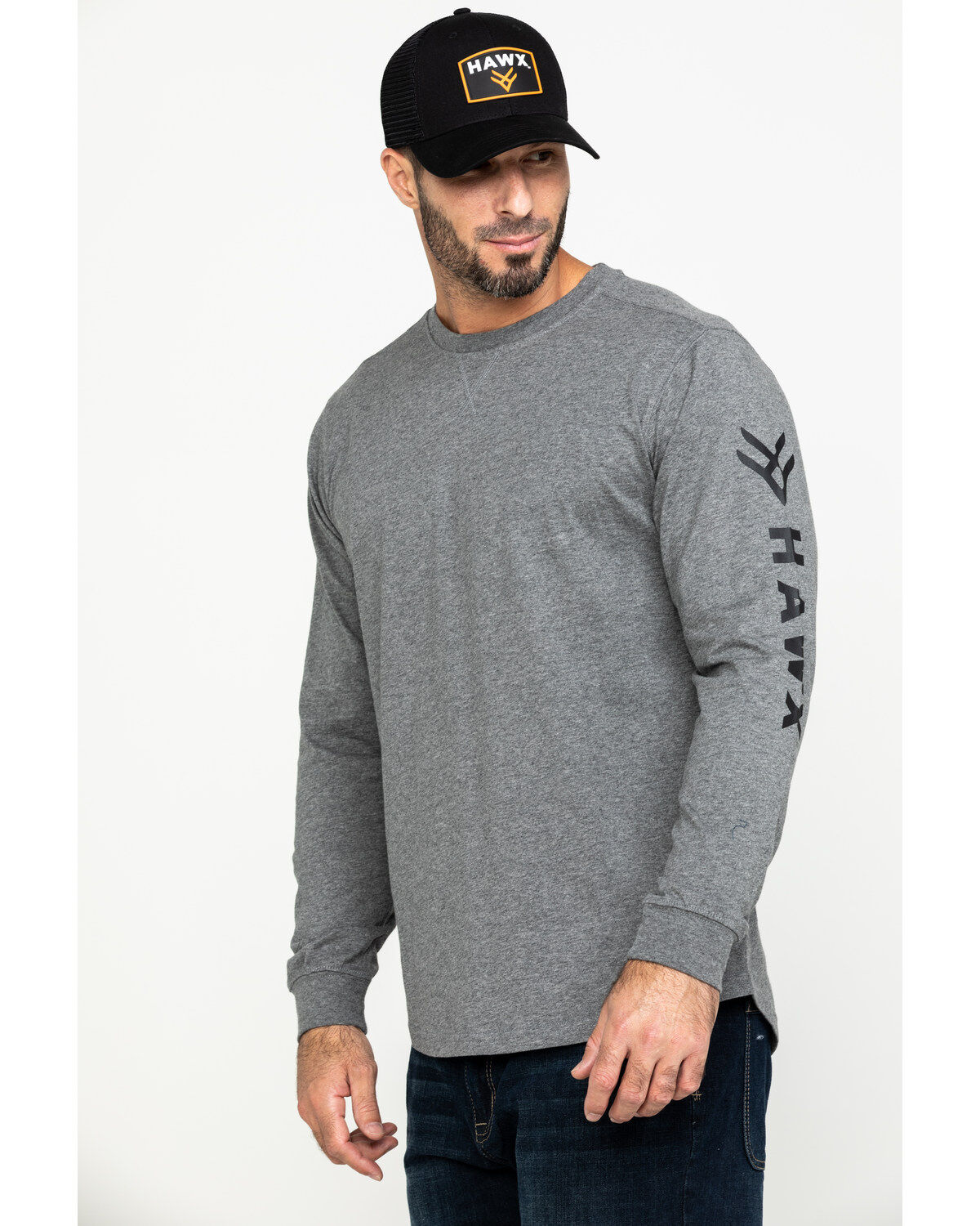 Hawx Men's Big Logo Long Sleeve T-Shirt - Big