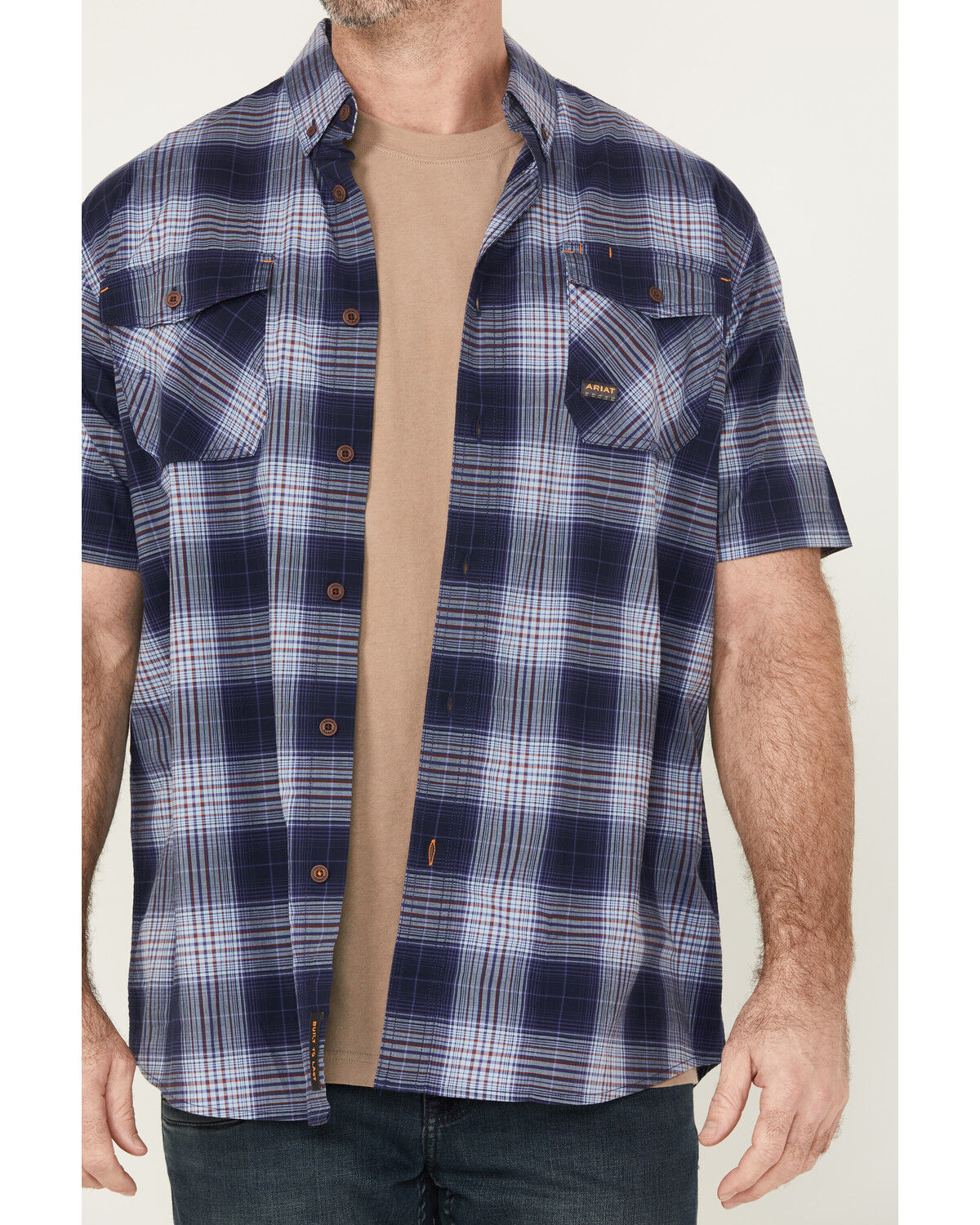 Ariat Men's Rebar Made Tough Short Sleeve Button-Down Stretch Work Shirt