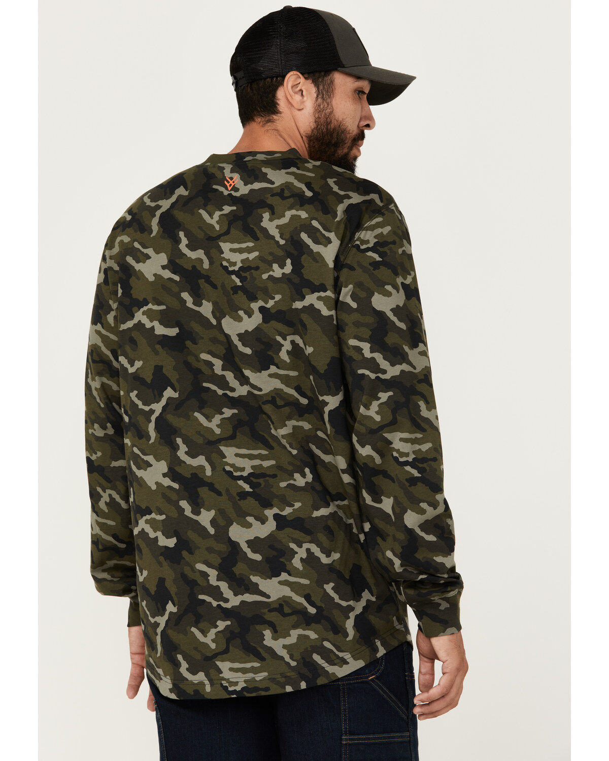 Hawx Men's Camo Print Long Sleeve Logo T-Shirt