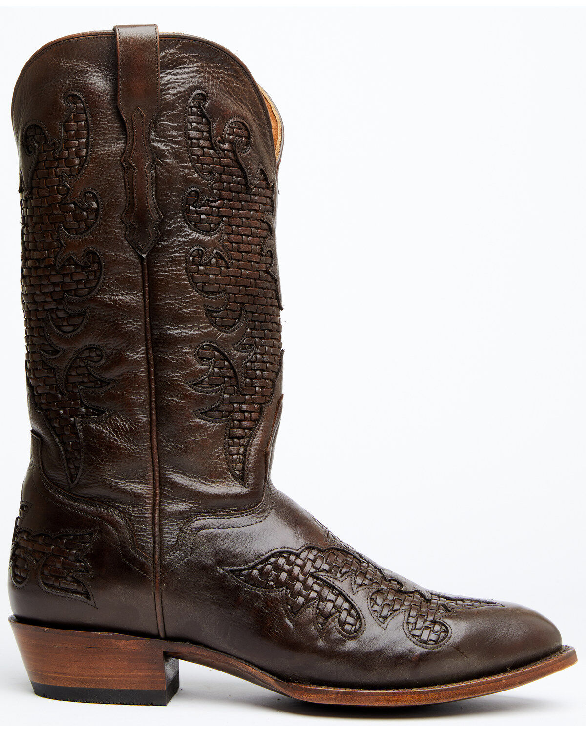 El Dorado Men's Basket Weave Western Boots - Round Toe
