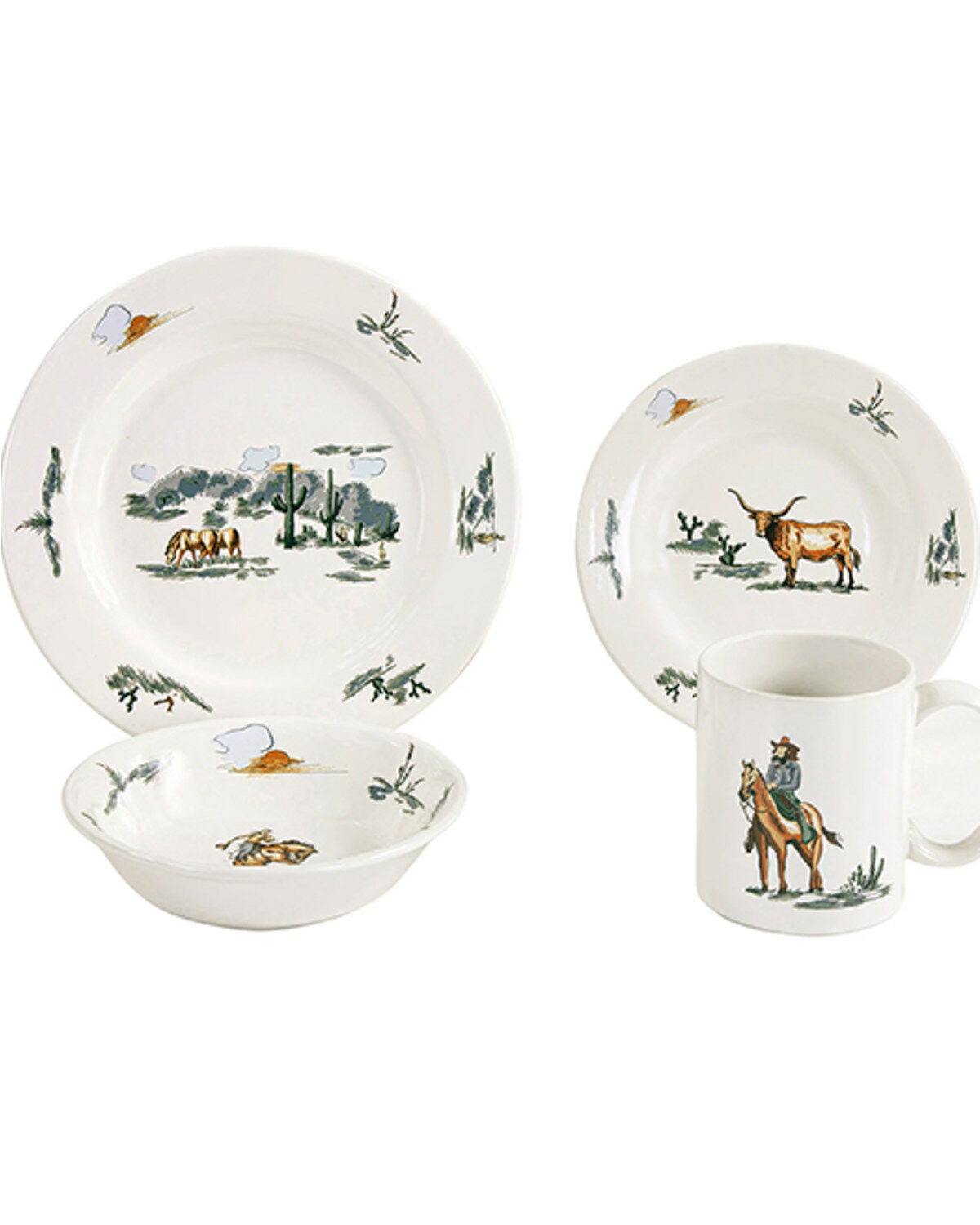 HiEnd Accents Ranch Life Ceramic Dinnerware Set - 16 Piece