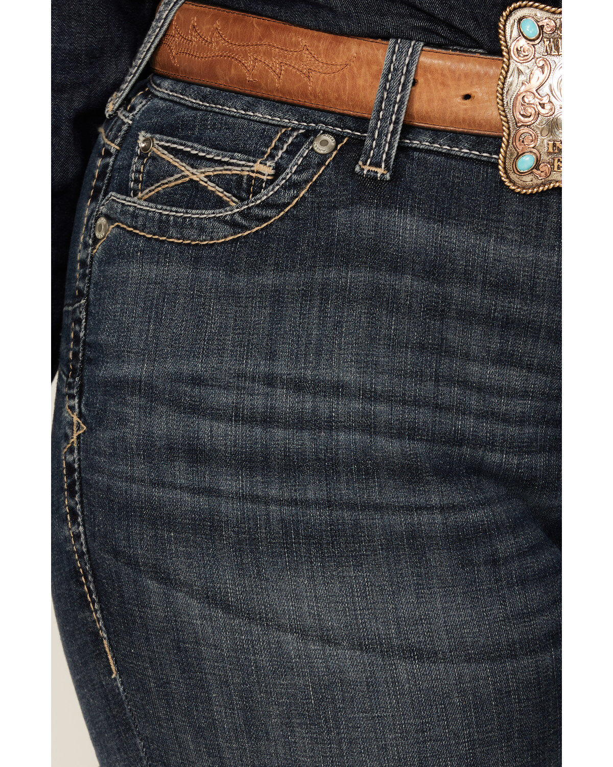 Ariat Women's R.E.A.L Dark Wash Perfect Rise Haylan Bootcut Jeans - Plus