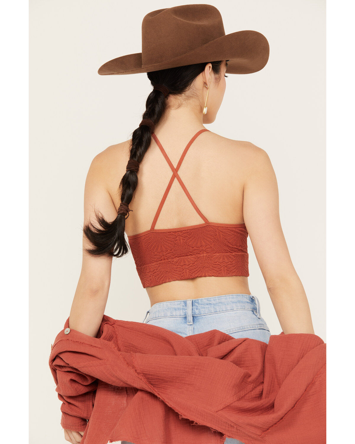 Fornia Women's Floral Jacquard Print Sleeveless Brami