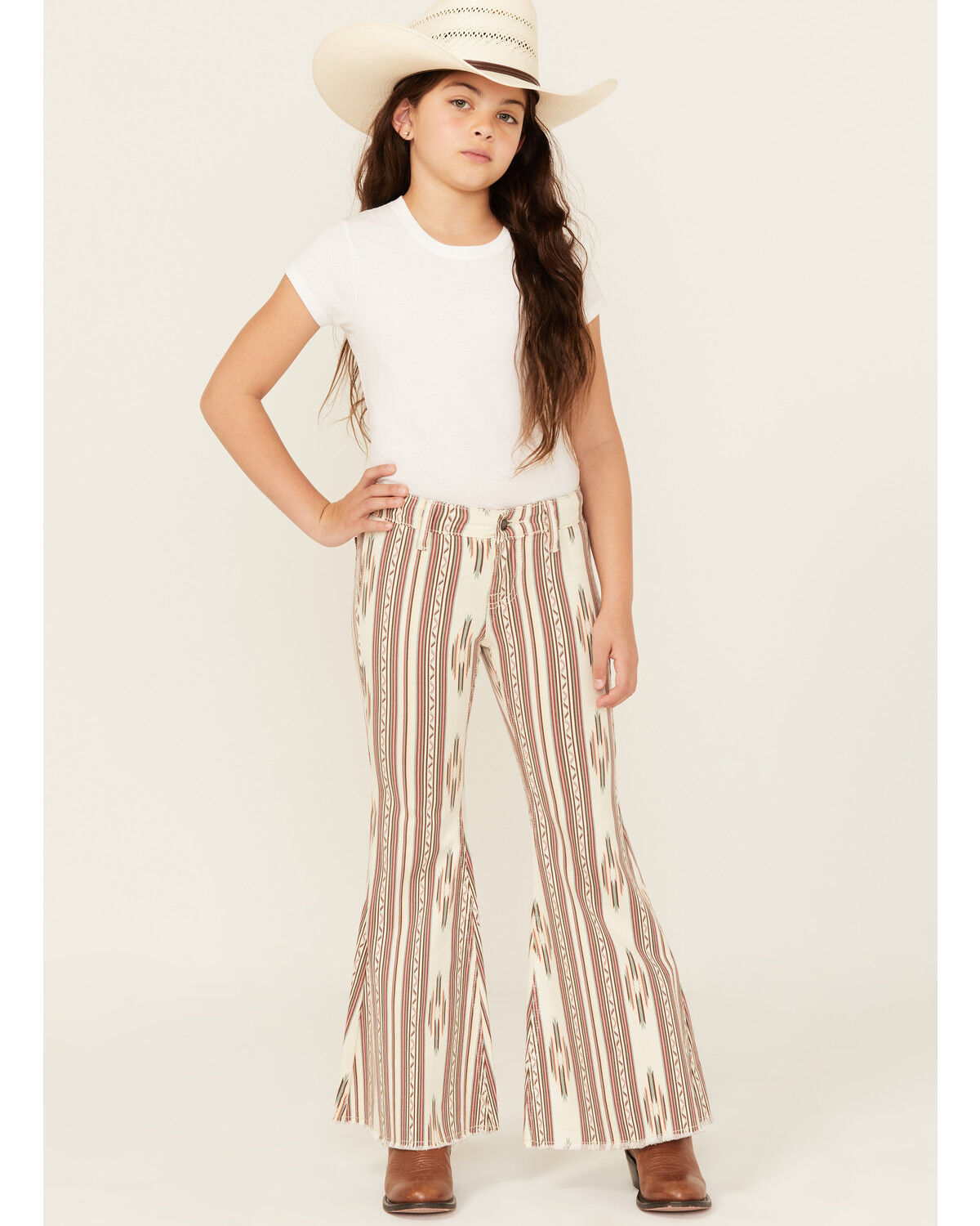 Rock & Roll Denim Girls' Southwestern Striped Flare Stretch Denim Jeans