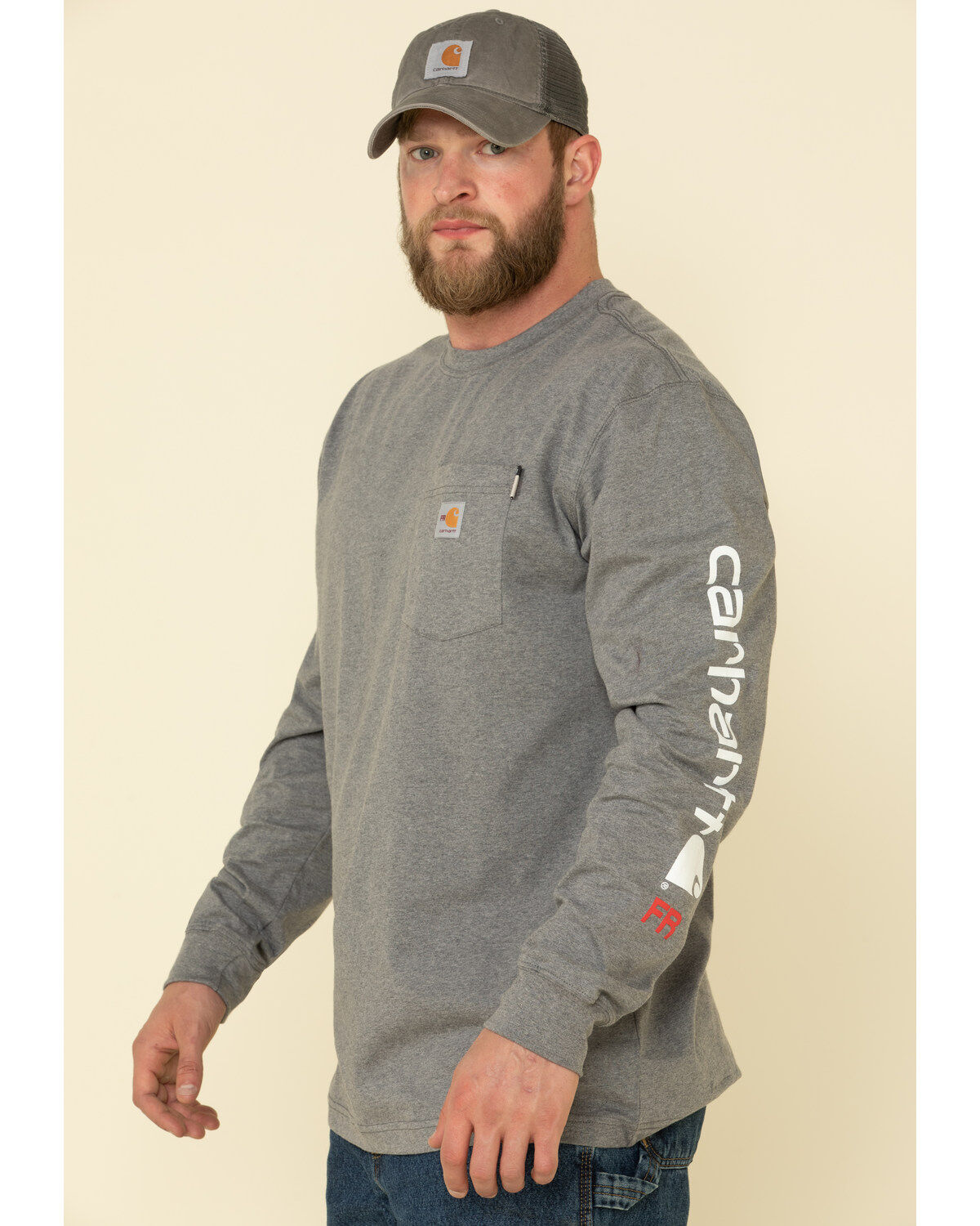 Carhartt Men's M-FR Midweight Signature Logo Long Sleeve Work Shirt