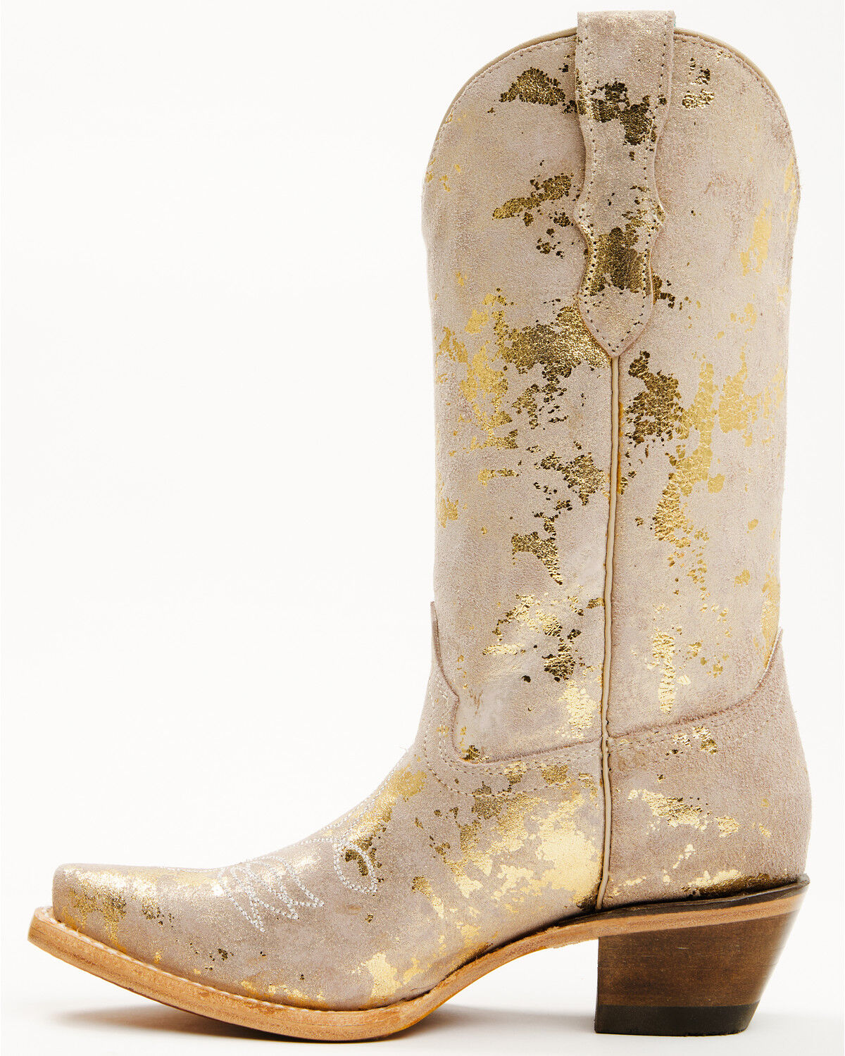 Corral Girls' Golden Touches Suede Western Boots - Snip Toe