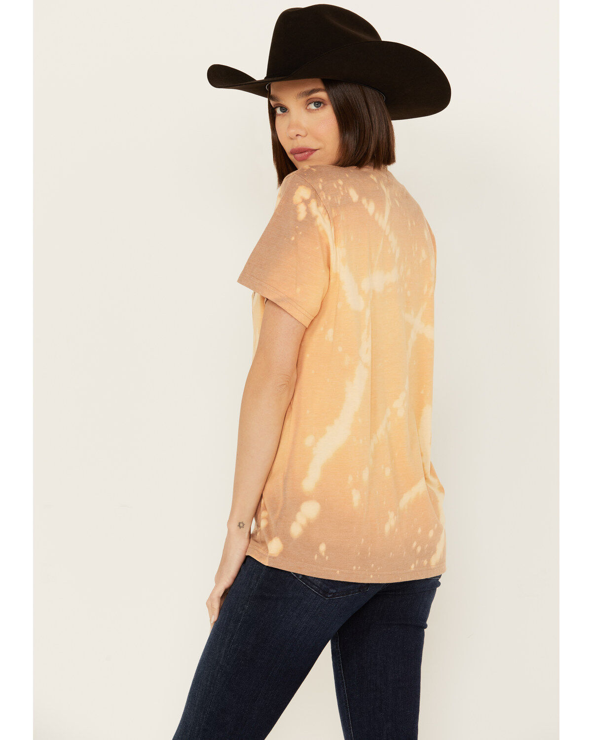 Youth in Revolt Women's Bleachwash Studded Cowboy Short Sleeve Graphic Tee