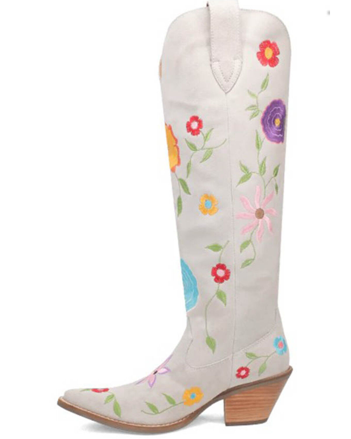 Dingo Women's Flower Power Suede Tall Western Boots - Snip Toe