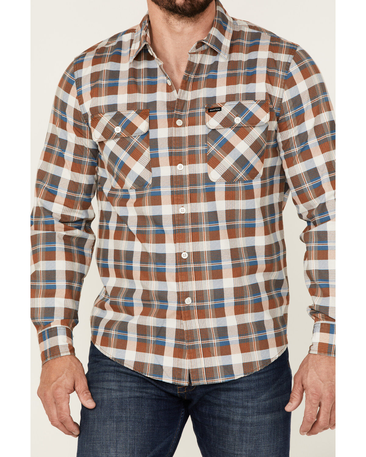 Brixton Men's Bowery Summer Weight Plaid Button-Down Western Shirt