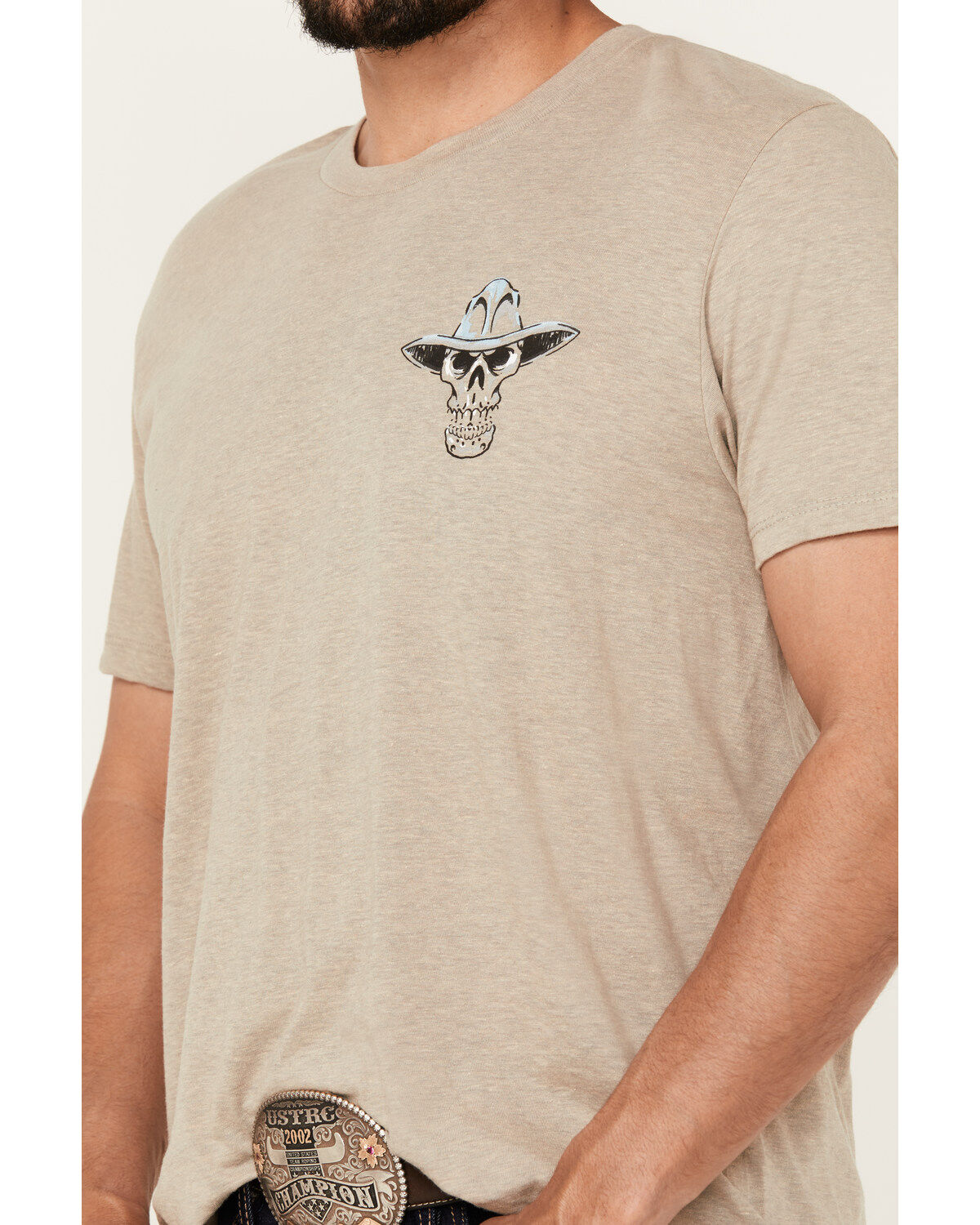 Cody James Men's Guns Blazin Skeleton Cowboy Short Sleeve Graphic T-Shirt