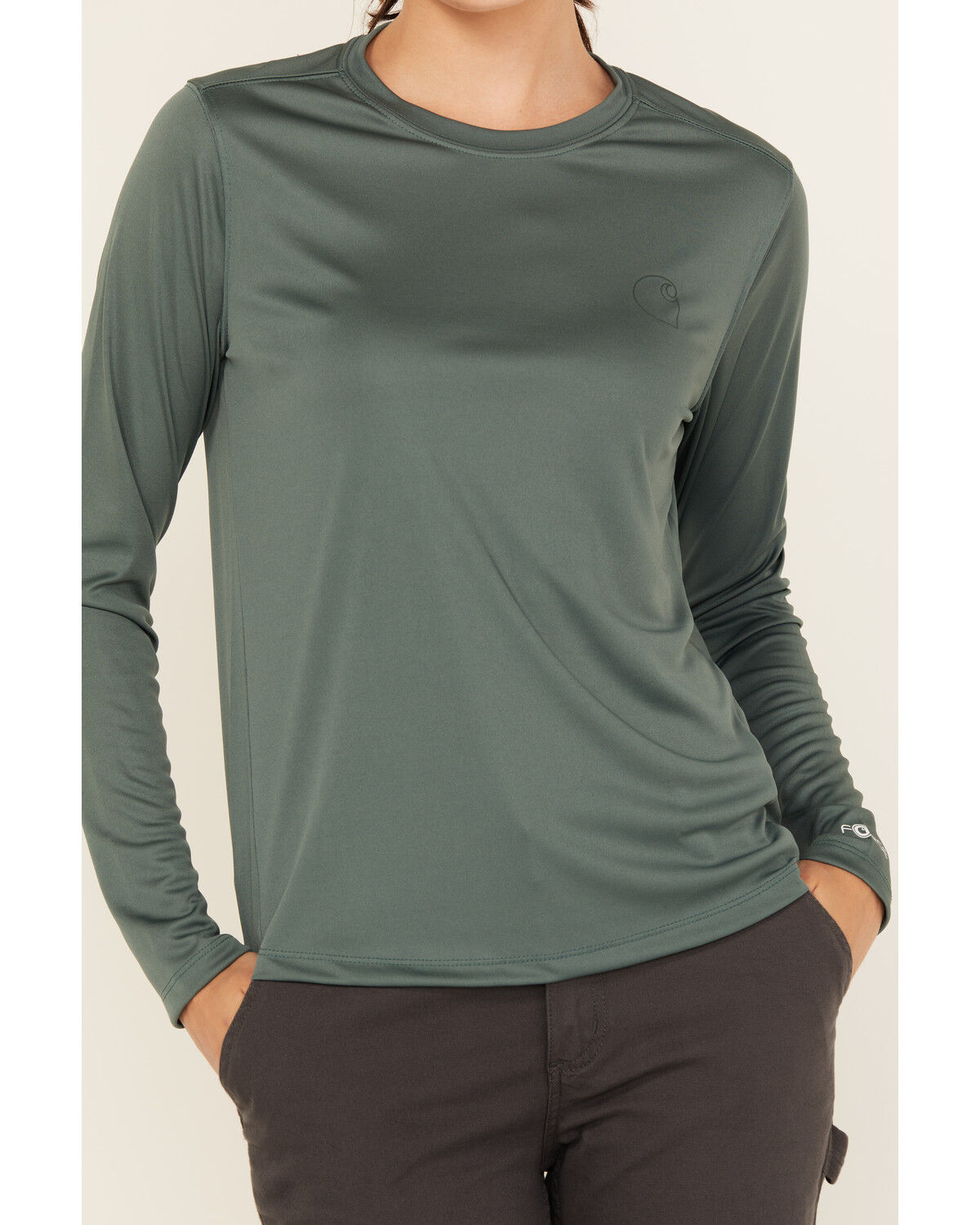 Carhartt Women's Force Sun Defender Logo Relaxed Fit Long Sleeve Graphic Tee