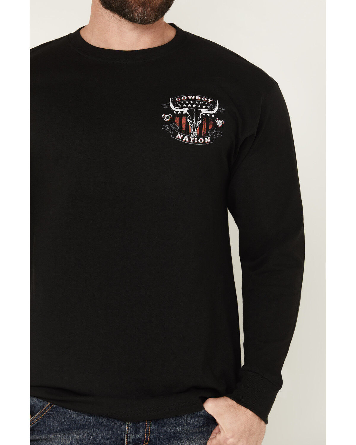 Cowboy Hardware Men's Cowboy Nation Steerhead Long Sleeve Graphic T-Shirt