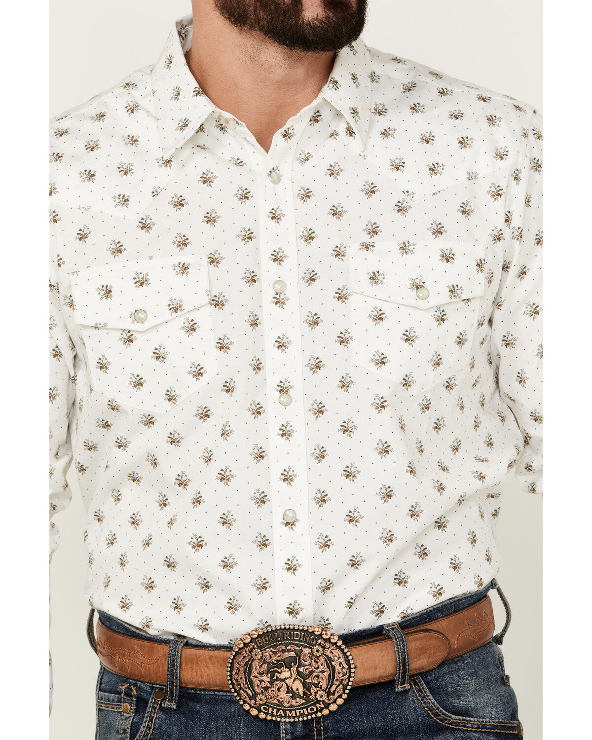 Gibson Trading Co Men's Conrad Floral Print Long Sleeve Pearl Snap Western Shirt