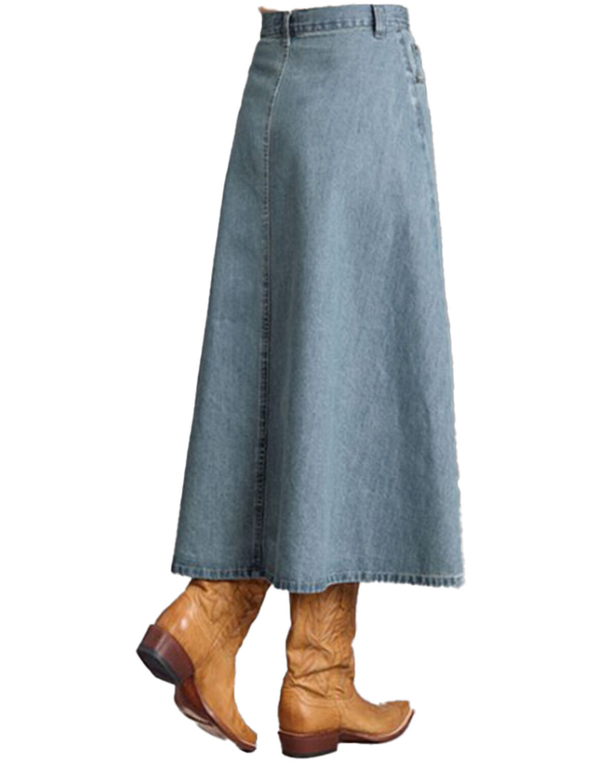 Stetson Women's Light Wash Denim Midi Skirt