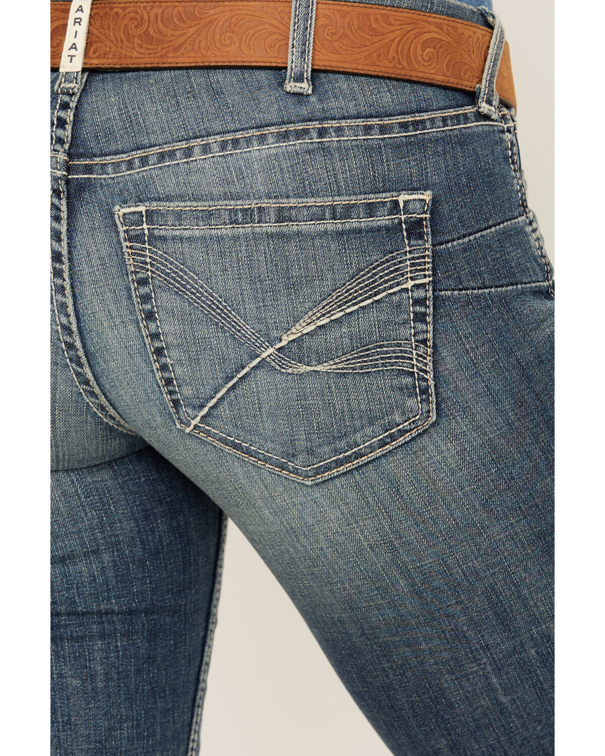 Ariat Women's Medium Wash Mid Rise Michela Straight Stretch Jeans