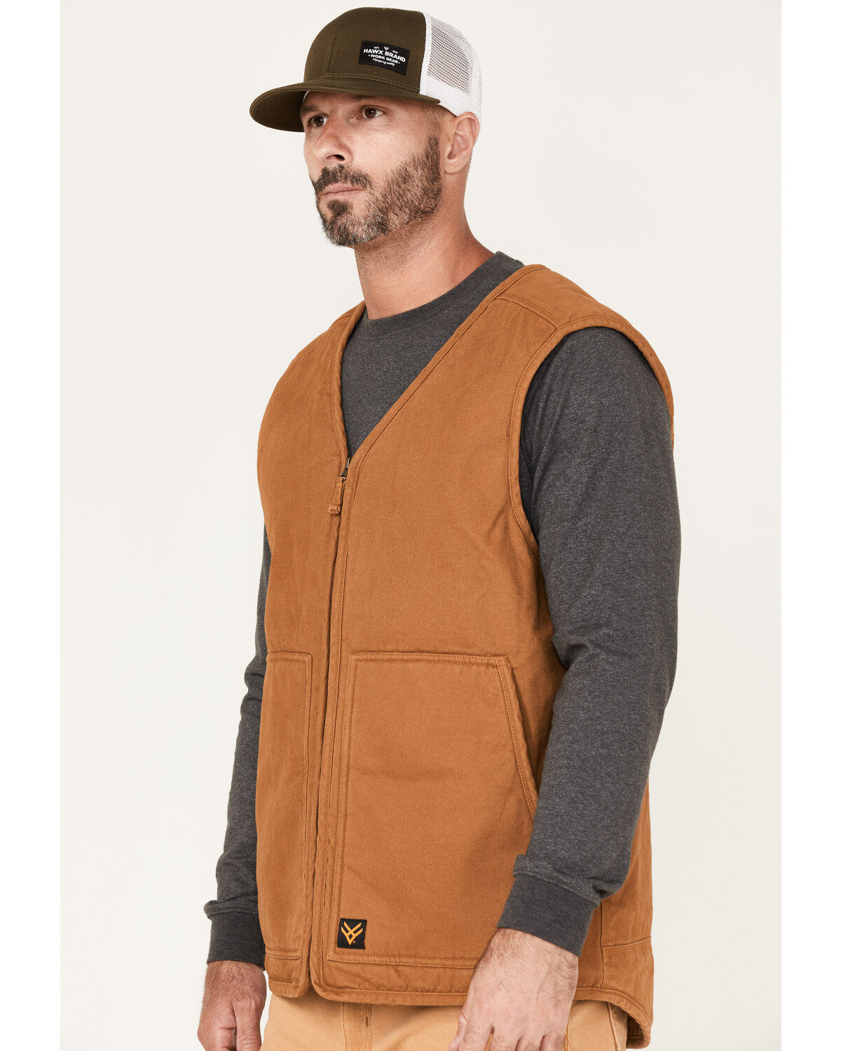 Hawx Men's Weathered Canvas Sherpa Lined Vest - Tall