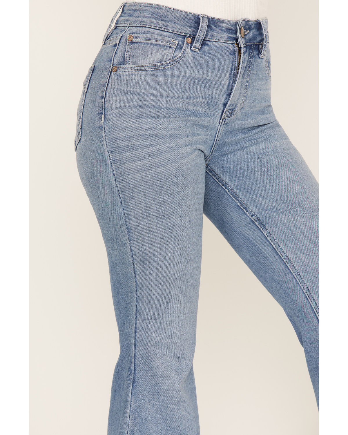 Shyanne Women's Light Wash High Rise Super Flare Tulip Jeans