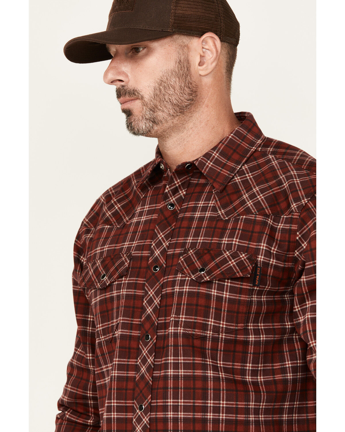 Carhartt Men's FR Plaid Print Long Sleeve Snap Western Work Shirt